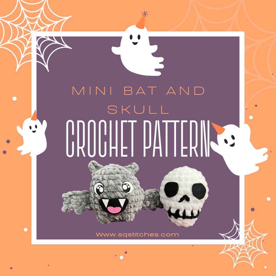 Mini Bat and Skull Crochet Pattern